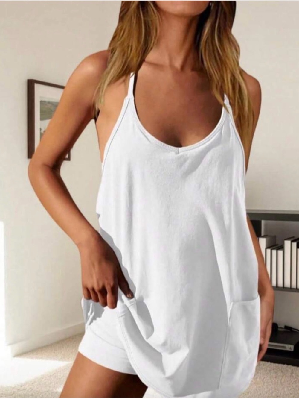 Women’s White Racerback Tank Top